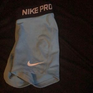 Baby blue, Nike Pro spandex shorts